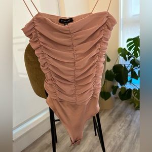 Dynamite Mesh Bodysuit - Mauve